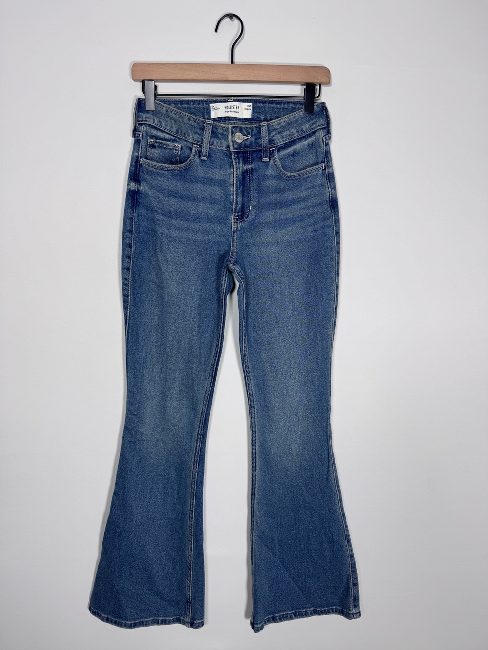 WJ533 {Hollister} "High Rise Flare" Blue Denim Jeans